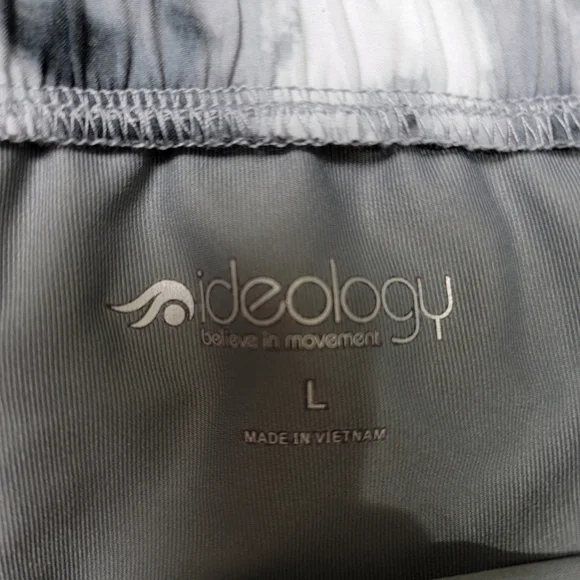 Ideology Black White Gray Running Shorts With Shorts Liner & Zipper Pocket Large - Picture 3 of 5